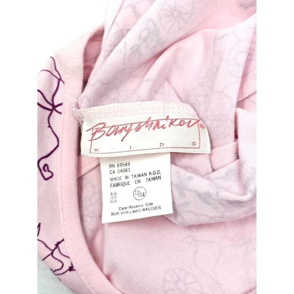 Baryshnikov Kids VTG Pink Antique Lace Cotton Blend Biketard Singlet Size 12/14